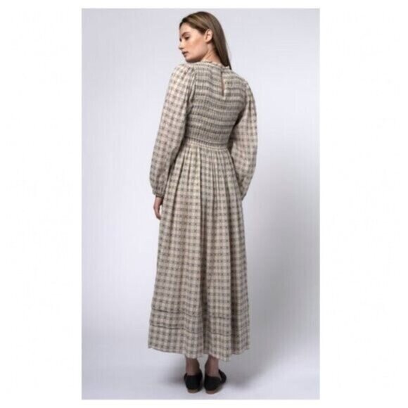 The Great | long sleeve maxi dress black check / plaid | size XS - Picture 7 of 10